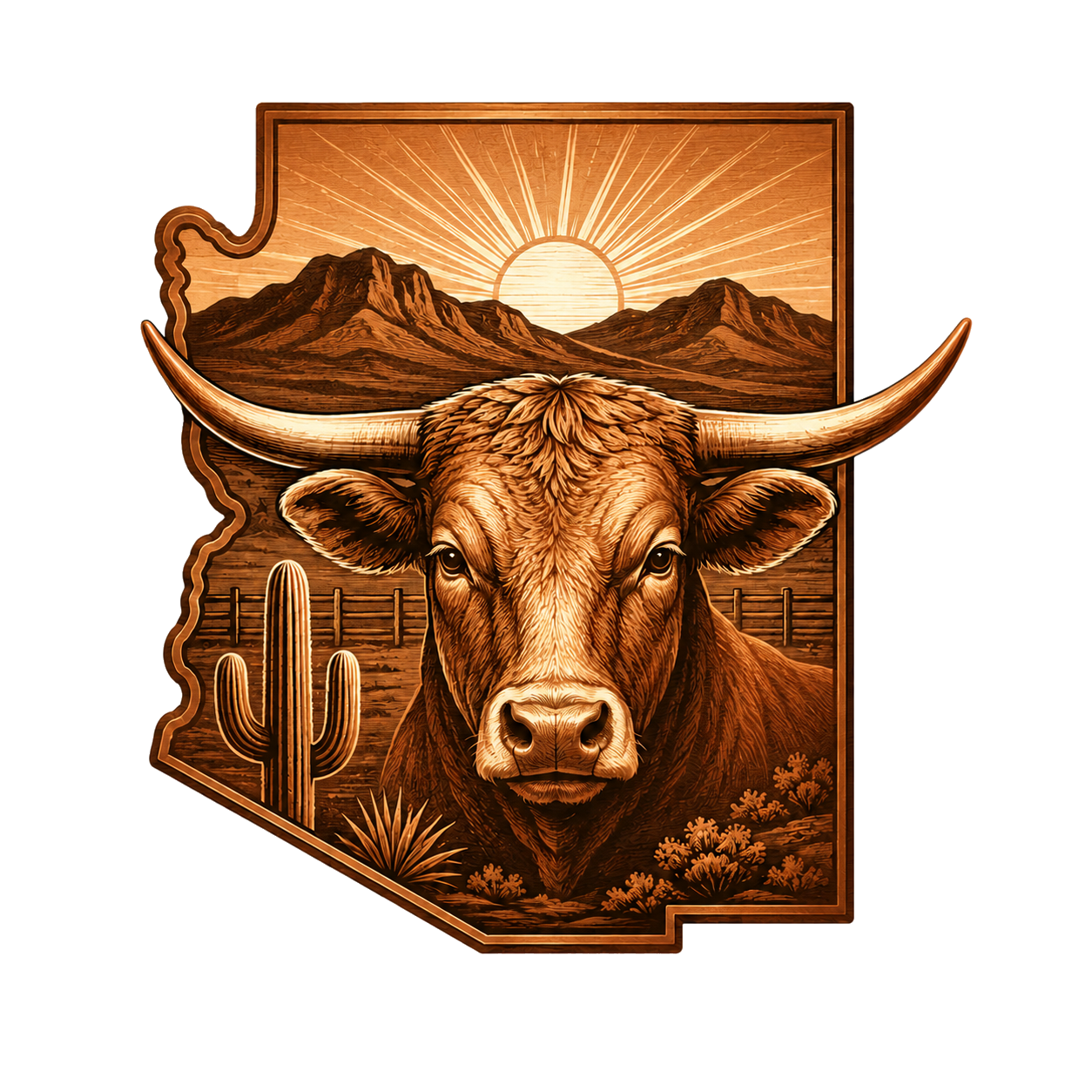 Illustrated Arizona ranch-raised beef icon